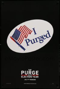 7w871 PURGE ELECTION YEAR teaser DS 1sh '16 'I Voted' parody sticker design, knife and U.S. flag!