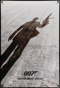 7w872 QUANTUM OF SOLACE teaser DS 1sh '08 Daniel Craig as James Bond, cool shadow image!
