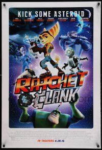 7w876 RATCHET & CLANK advance DS 1sh '16 CGI animated comedy, Giamatti, kick some asteroid!