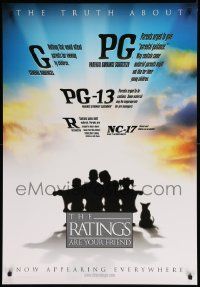 7w877 RATINGS ARE YOUR FRIEND 27x39 1sh '00 MPAA film rating informational poster!