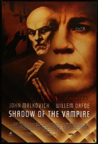 7w908 SHADOW OF THE VAMPIRE 1sh '00 art of John Malkovich as F.W. Murnau, Willem Dafoe!
