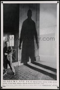7w909 SHADOWS & FOG DS 1sh '92 cool photographic image of Woody Allen by Brian Hamill!