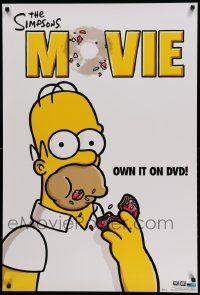 7w355 SIMPSONS MOVIE 27x40 video poster '07 classic Groening art of Homer Simpson w/donut!