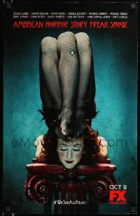 7w279 AMERICAN HORROR STORY tv poster '14 Freak Show, bizarre three-legged contortionist woman!