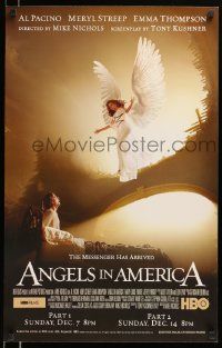 7w281 ANGELS IN AMERICA tv poster '03 wonderful image of angel Emma Thompson over Justin Kirk!