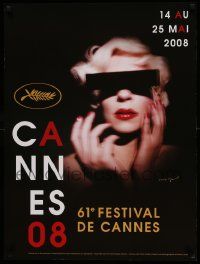 7w132 CANNES FILM FESTIVAL 2008 24x32 French film festival poster '08 Collier & David Lynch!