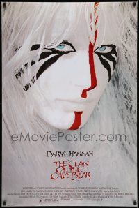 7w453 CLAN OF THE CAVE BEAR REPRO 27x40 special '80s image of Daryl Hannah in cool tribal make up!
