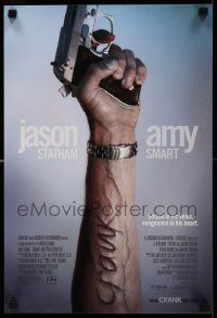 7w477 CRANK mini poster '06 Amy Smart, cool image of Jason Statham w/gun!