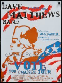 7w102 DAVE MATTHEWS BAND 18x24 music poster '04 different patriotic art, Vote for Change tour!