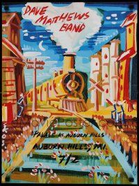 7w101 DAVE MATTHEWS BAND 16x22 music poster '03 different railroad train art, Auburn Hills concert