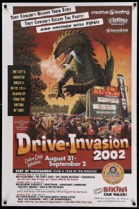 7w135 DRIVE-INVASION 2002 27x40 film festival poster '02 Beast from 20,000 Fathoms by Scott Rogers