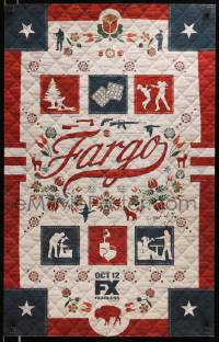 7w292 FARGO tv poster '15 Kirsten Dunst, Patrick Wilson, Ted Danson, cool design!