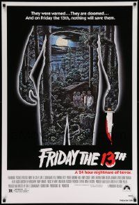 7w459 FRIDAY THE 13th REPRO 27x40 special '80s great slasher Alex Ebel art, 24 hours of terror!