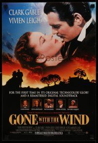 7w482 GONE WITH THE WIND mini poster R98 classic image of Clark Gable and Vivien Leigh!