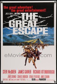 7w461 GREAT ESCAPE REPRO 27x40 special '80s Steve McQueen, Charles Bronson, Sturges classic!