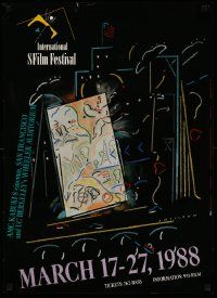 7w140 INTERNATIONAL SFILM FESTIVAL 20x28 film festival poster '88 artwork by Jeff Jackson!