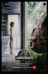 7w483 JURASSIC WORLD mini poster '15 Jurassic Park sequel, Bryce Dallas Howard and Indominus rex!