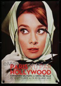 7w064 PARIS VU PAR HOLLYWOOD 17x24 French museum/art exhibition '12 super c/u of Audrey Hepburn!