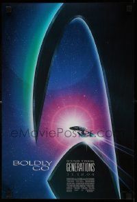 7w492 STAR TREK: GENERATIONS mini poster '94 cool sci-fi art of the Enterprise, Boldly Go!