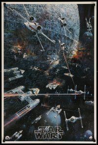 7w118 STAR WARS 22x33 music poster '77 George Lucas classic sci-fi epic, John Berkey artwork!