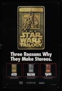 7w119 STAR WARS TRILOGY 24x36 music poster '97 Lucas, Empire Strikes Back, Return of the Jedi!