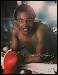 7w084 SUGAR RAY LEONARD 2-sided 19x25 advertising poster '81 cool boxing close up + others!