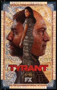 7w315 TYRANT tv poster '14 Adam Rayner, Jennifer Finnigan, Ashraf Barhom, cool mosaic art!