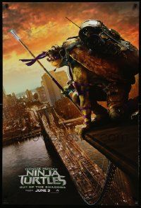 7w954 TEENAGE MUTANT NINJA TURTLES OUT OF THE SHADOWS teaser DS 1sh '16 great image of Donatello!