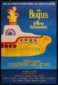 7w997 YELLOW SUBMARINE advance DS 1sh R99 art of Beatles John, Paul, Ringo & George!