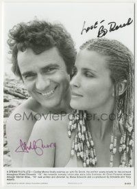 7x0673 '10' signed 7x9.75 still '79 by BOTH Bo Derek AND Dudley Moore, great portrait on the beach!