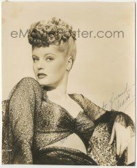 7x0675 ALEXIS SMITH signed 7.25x8.75 still '40s great sexy close portrait in sheer lace outfit!