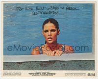 7x0666 ALI MACGRAW signed color 8x10 still '69 great c/u in swimming pool from Goodbye Columbus!