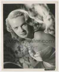 7x0682 ANNE FRANCIS signed 8.25x10 still '50s great sexy close portrait wearing low-cut dress!