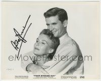 7x0683 ANTHONY PERKINS signed 8x10.25 still '57 close up hugging Norma Moore in Fear Strikes Out!