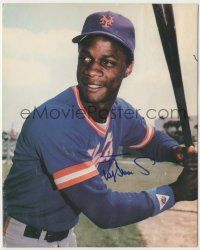 7x0615 DARRYL STRAWBERRY signed color 8x10 publicity still '90s playing baseball for New York Mets!
