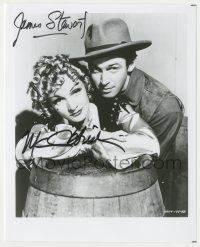 7x1221 DESTRY RIDES AGAIN signed 8x10 REPRO still '80s by BOTH James Stewart AND Marlene Dietrich!