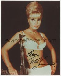 7x1073 ELKE SOMMER signed color 8x10 REPRO still '80s nearly naked w/ gun in Deadlier Than the Male!