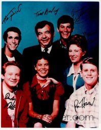 7x0297 HAPPY DAYS signed color 10x13 REPRO still '00s by Henry Winkler, Ron Howard + FIVE others!