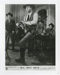 7x1256 HOWARD KEEL signed 8x10 REPRO still '80s c/u in saloon with his gun drawn in Calamity Jane!