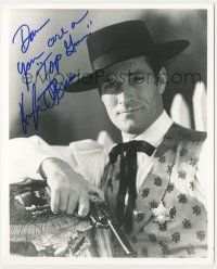 7x1258 HUGH O'BRIAN signed 8x10 REPRO still '80s portrait as Wyatt Earp with TV show fan photo!