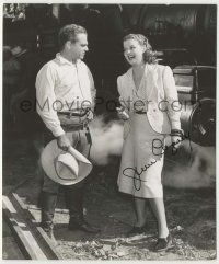 7x0765 JAMES CAGNEY signed 7.75x9.25 still '40 candid w/Ann Sheridan in Torrid Zone by Madison Lacy!