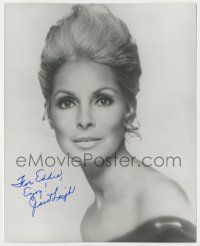 7x1273 JANET LEIGH signed 8x10 REPRO photo '90s close head & shoulders portrait with wild hairstyle!