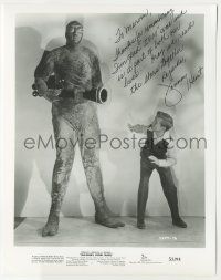 7x1280 JIMMY HUNT signed 8x10 REPRO still '80s cowering beside giant alien from Invaders From Mars!