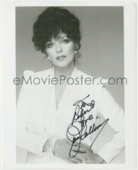 7x1284 JOAN COLLINS signed 8x10 REPRO still '80s sexy waist-high portrait with big shoulders!
