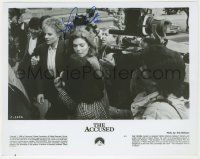 7x0779 JODIE FOSTER signed 8x10.25 still '88 close up mobbed by reporters from The Accused!