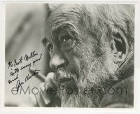 7x1290 JOHN HUSTON signed 8x10 REPRO still '80s super close portrait of the legendary director!
