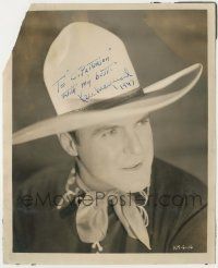 7x0796 KEN MAYNARD signed 8.25x10 still '20s head & shoulders smiling portrait of the cowboy star!