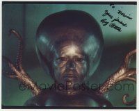 7x1121 LUCE POTTER signed color 8x10 REPRO still '80s best portrait as alien in Invaders from Mars!