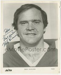 7x0647 RANDY RASMUSSEN signed 8x10 publicity still '80s portrait of the New York Jets football guard