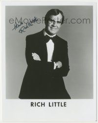 7x0649 RICH LITTLE signed 8x10 publicity still '80s great full-length smiling portrait in tuxedo!